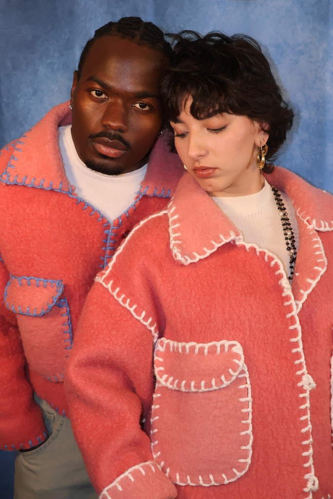 Slow Coat - laine - bleu